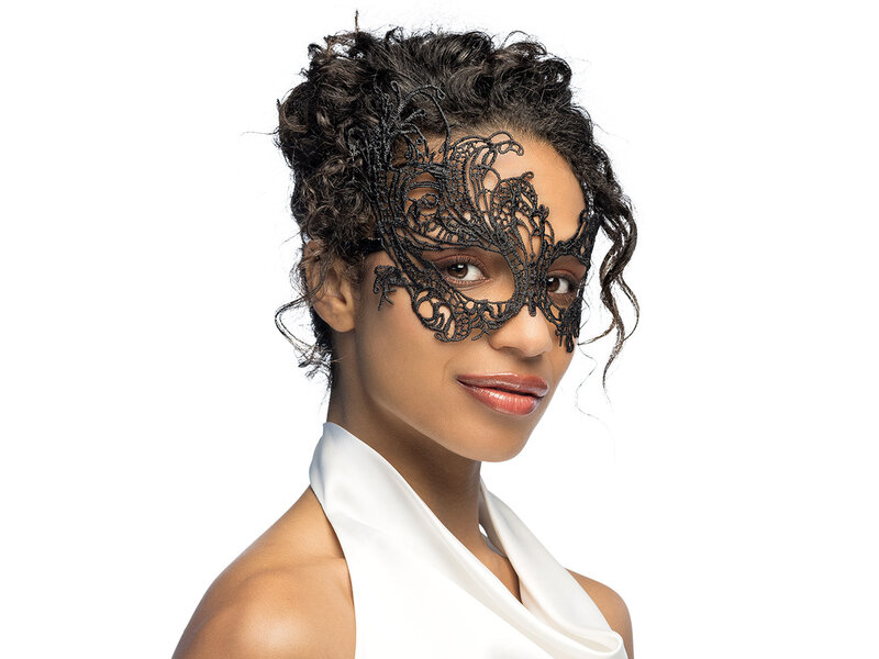 MisterMask.nl Kanten masker zwart (Flora)