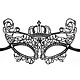 Kanten masker zwart (Queen)