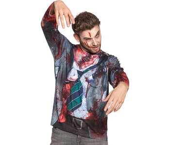 MisterMask.nl Photorealistic Zombie Freak Shirt (L)