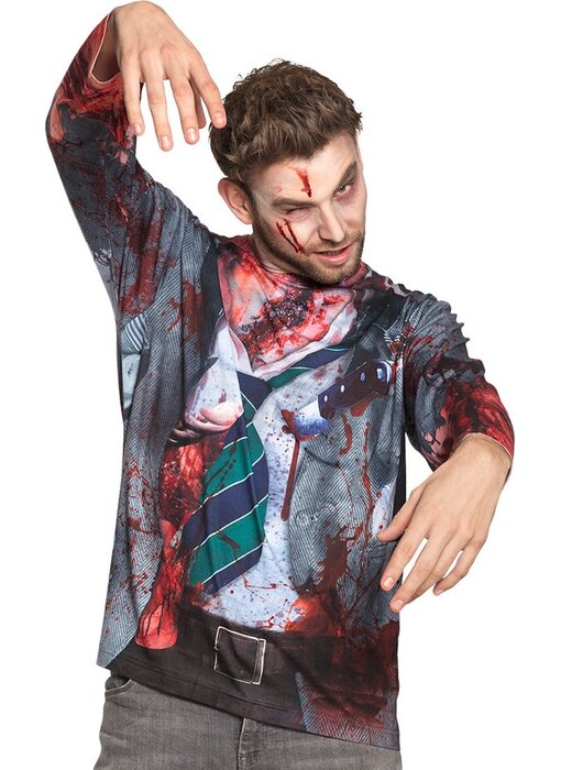 MisterMask.nl Photorealistic Zombie Freak Shirt (L)