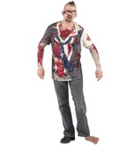 MisterMask.nl Fotorealistisch shirt Zombie Freak (L)