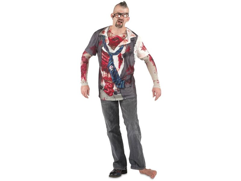 MisterMask.nl Photorealistic Zombie Freak Shirt (L)