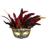 MisterMask.nl Venetian Mask with Feather Headdress