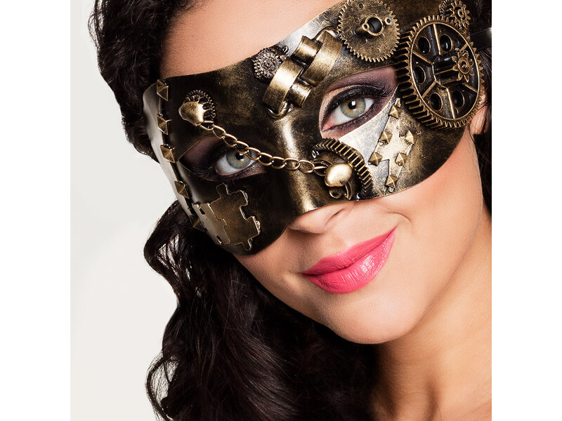 MisterMask.nl Maschera steampunk (marrone / rame)