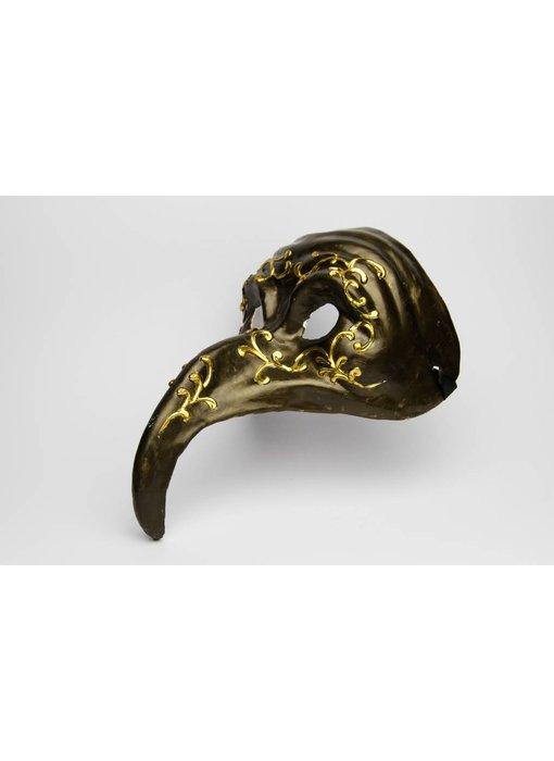 Venetian mask 'Pest doctor' (black/gold)