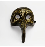 Maschera veneziana Medico della peste oro e nero