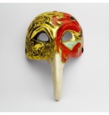 Plague Doctor mask 'Naso Lungo' (Gold/Red)