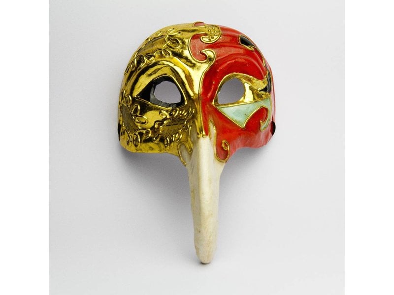 Plague Doctor mask 'Naso Lungo' (Gold/Red)