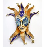 Venetian mask Jolly Joker with collar (blue)