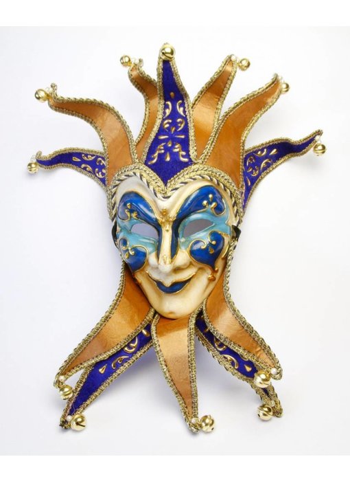 Maschera veneziana Jolly Joker (blu)