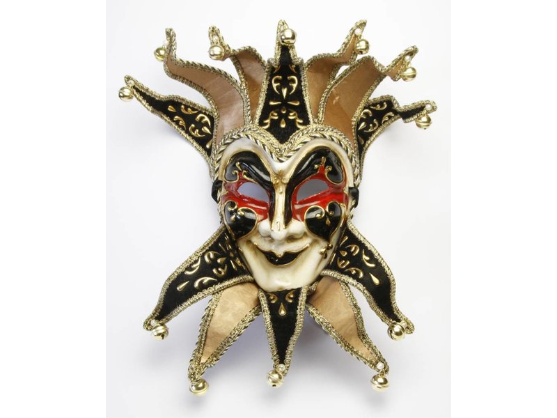 Venetian Jolly Joker mask (black/red)