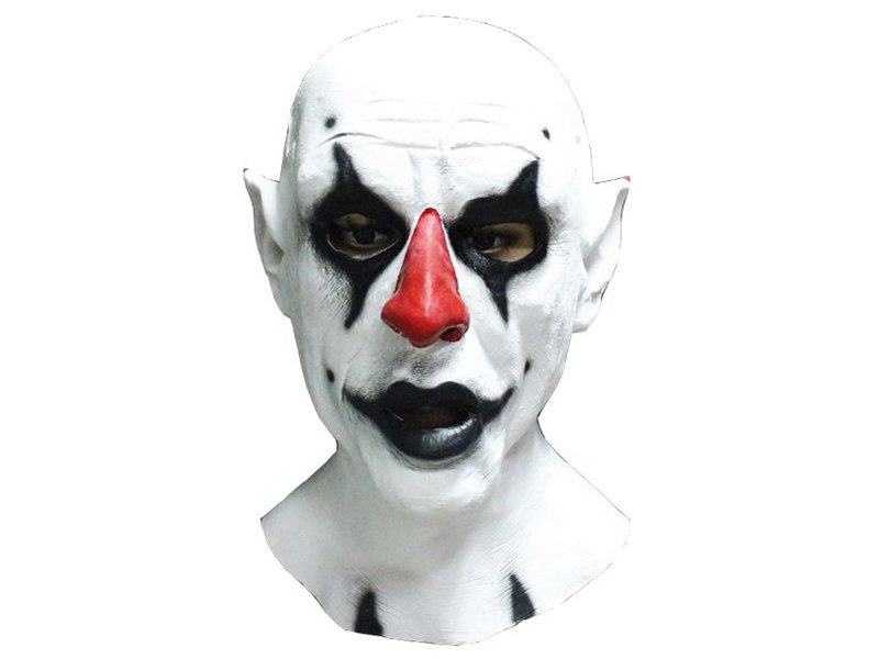 Masque clown horreur en plastique avec étiquette volante / étiquette