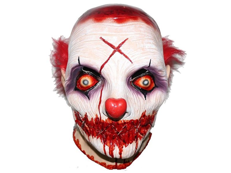 Killer clown masker met dichtgenaaide mond