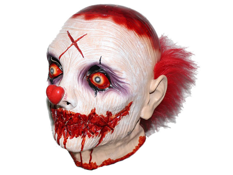 Killer clown masker met dichtgenaaide mond