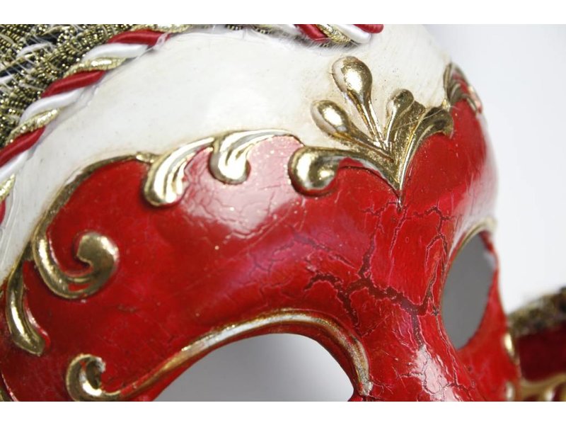 Maschera veneziana 'Jolly Joker' (velluto rosso)