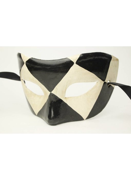 Venetian mask 'Chezz' (black and white)