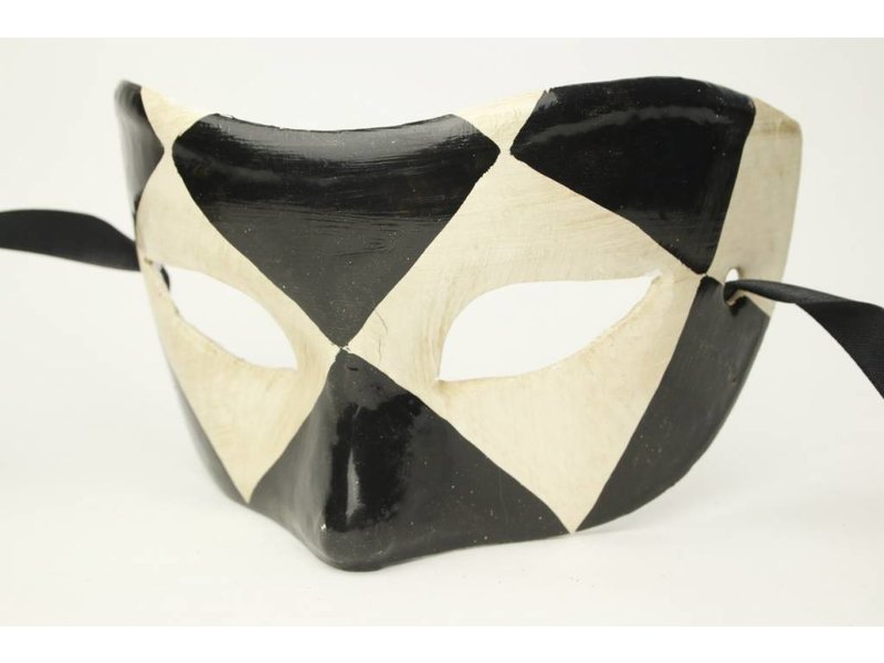 Venetian mask 'Chezz' (black,white check pattern)