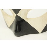 Maschera veneziana 'Scacchi' (bianco e nero)