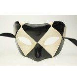 Venetiaans masker 'Chezz' (zwart/wit)