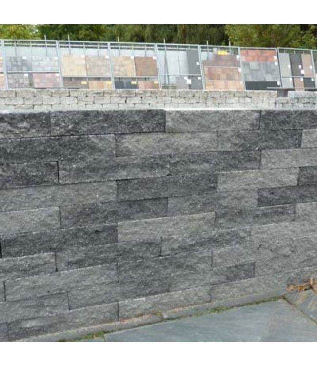 Brickwall Geknipt Grijs/zwart 30x10x6 cm