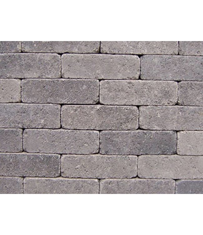 Grijs/zwart Plat gelegd Getrommeld