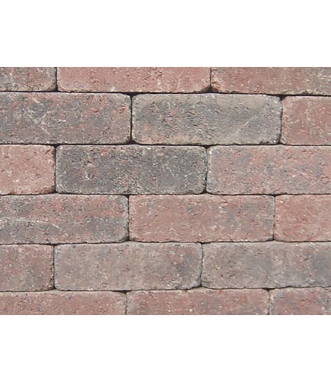 Rood/Zwart Plat gelegd Getrommeld