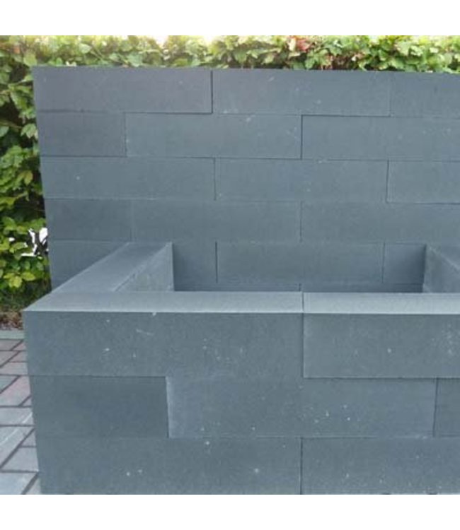Wallblock Strak Antraciet 1 Kant Kleurecht