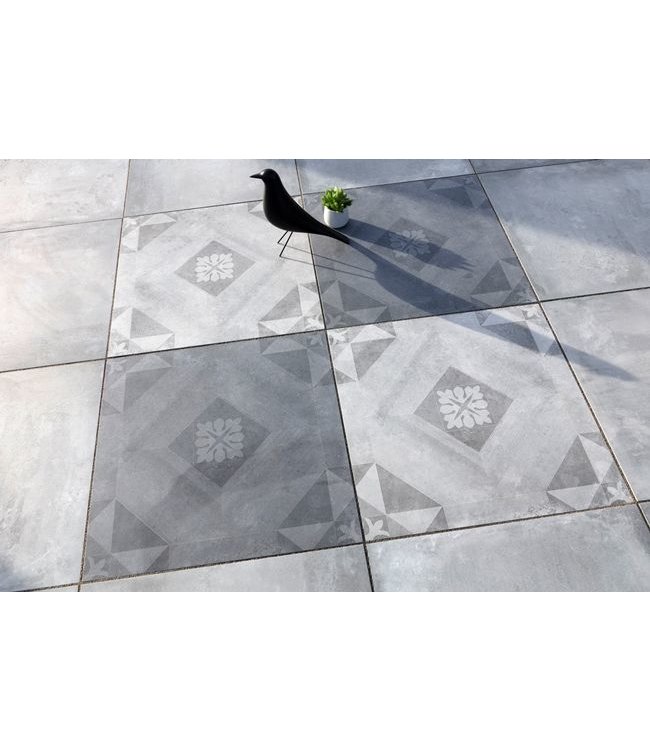 Geoceramica 60x60x4 cm Symbol Block Smoke