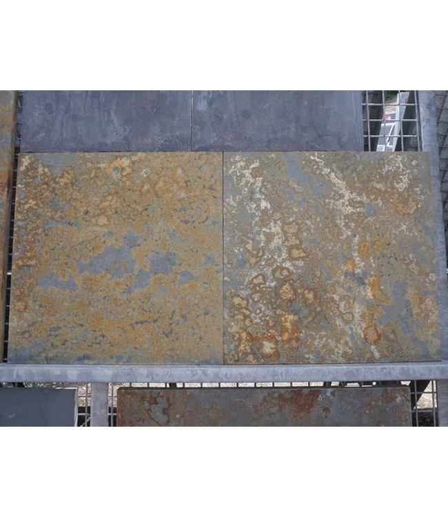 Multicolor slate gecalibreerd br 60x60x2,5 cm