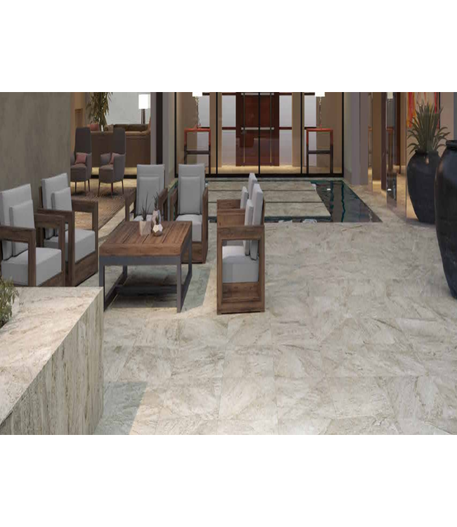 Keramische buitentegel Quartz Silver 60x60x2 cm