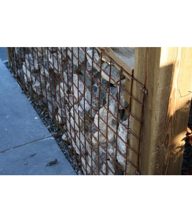 Bouwstaalmat roest 300x200 cm maas 15x15x0.4 cm