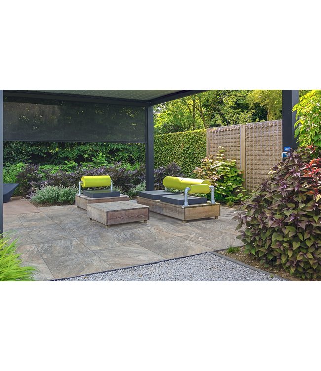 RR Keramische buitentegel Gaja Grey 90x90x2 cm