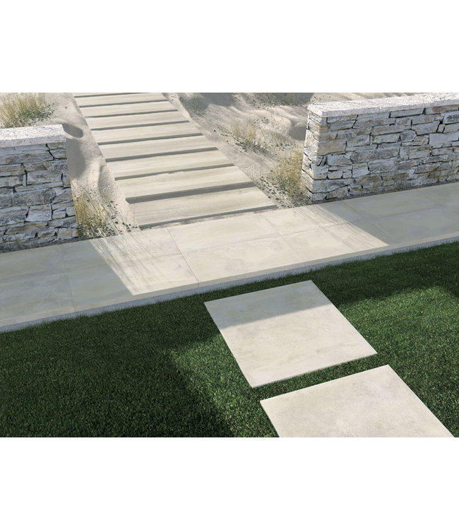 Keramische Buitentegel Osio 60X60X2 Houtoptiek Wit