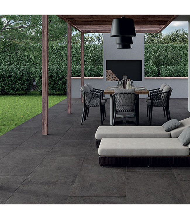 Keramische Buitentegel Fano Antraciet 60x120x2 cm