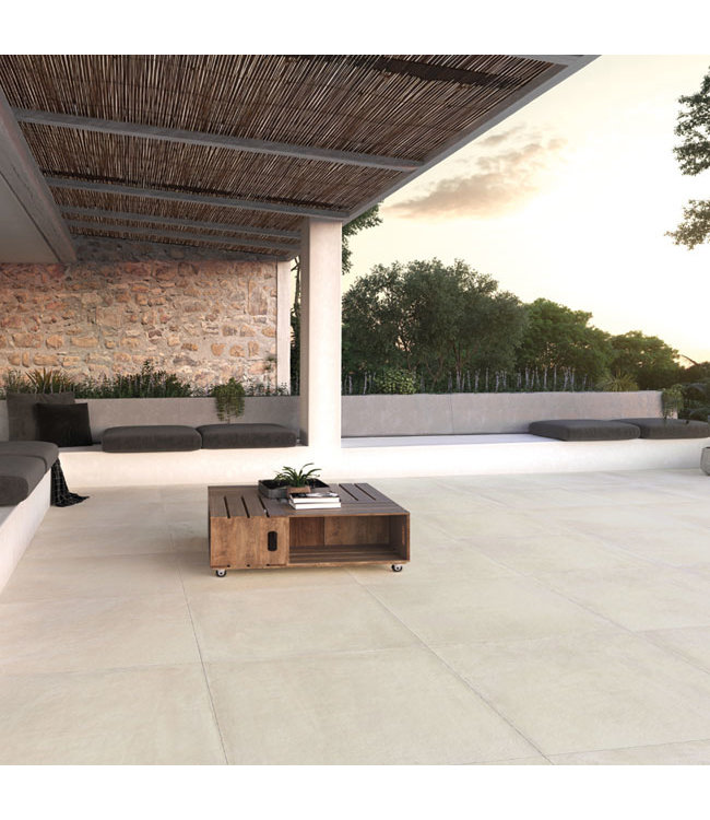 Keramische Buitentegel Reno Creme 80x80x2 cm