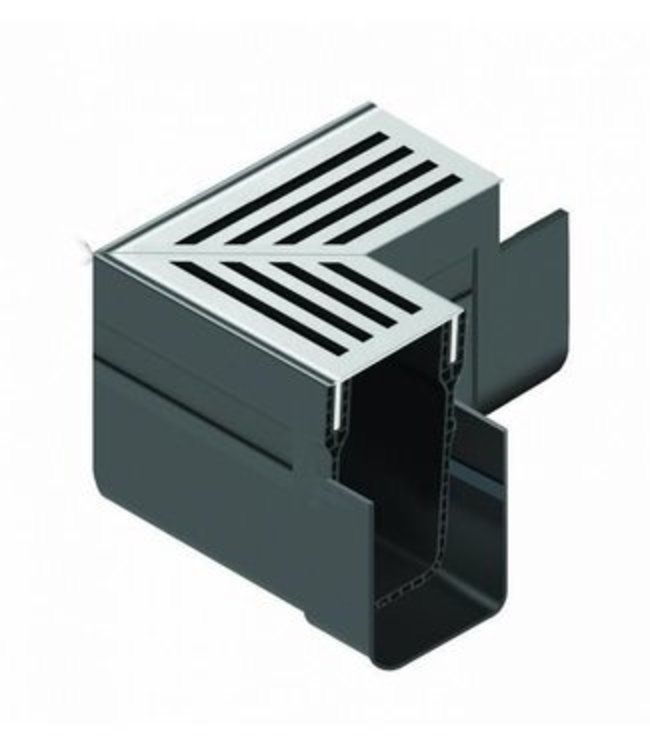 Slim line hoekstuk aluminium incl rooster