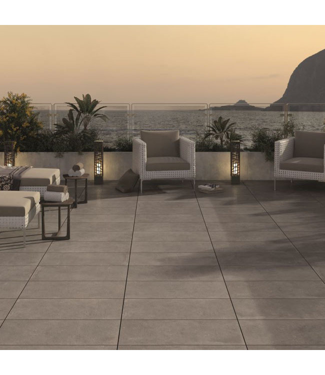 Keramische Buitentegel Pisa Grijs 60x60x2 cm