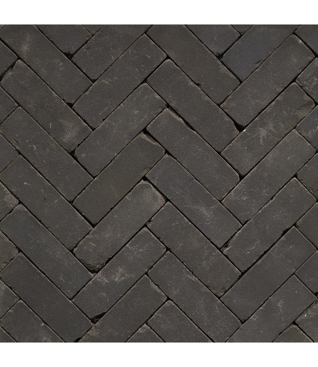 Ares zwart gebakken 15x15x6.5cm bezand getrommeld