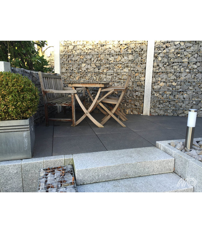 Keramische buitentegel Ceramaxx Basaltina Olivia Black 90x90x3 cm