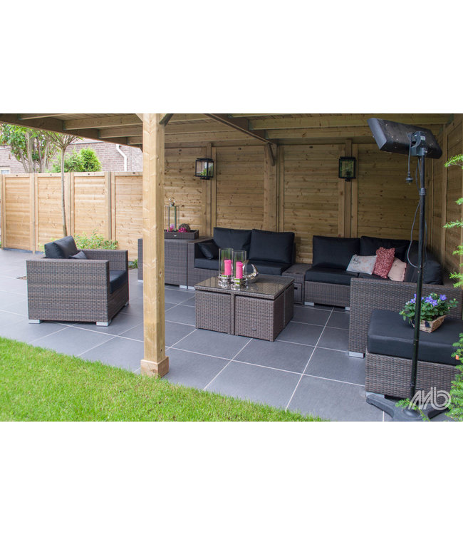 Keramische buitentegel Ardesia Nero 2.2 Ceramaxx 60x60x2 cm