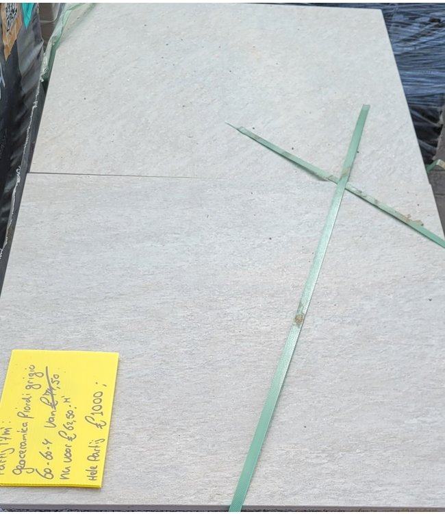 Partij 17m2 Geoceramica Fiordi Grigio 60x60x4 Keramische buitentegel