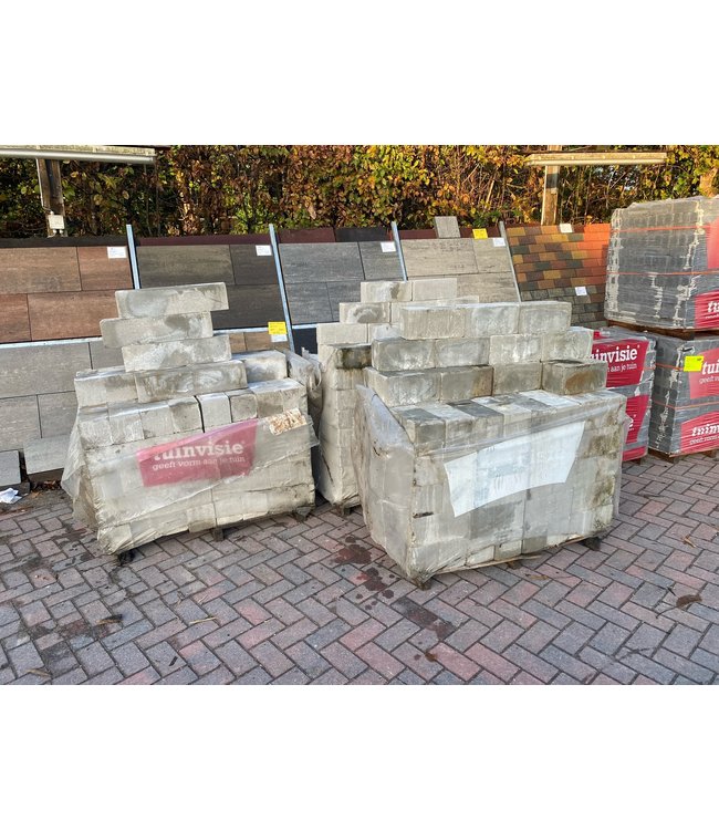 Partij 220 stuks Wallblock old grijs 30-15-15