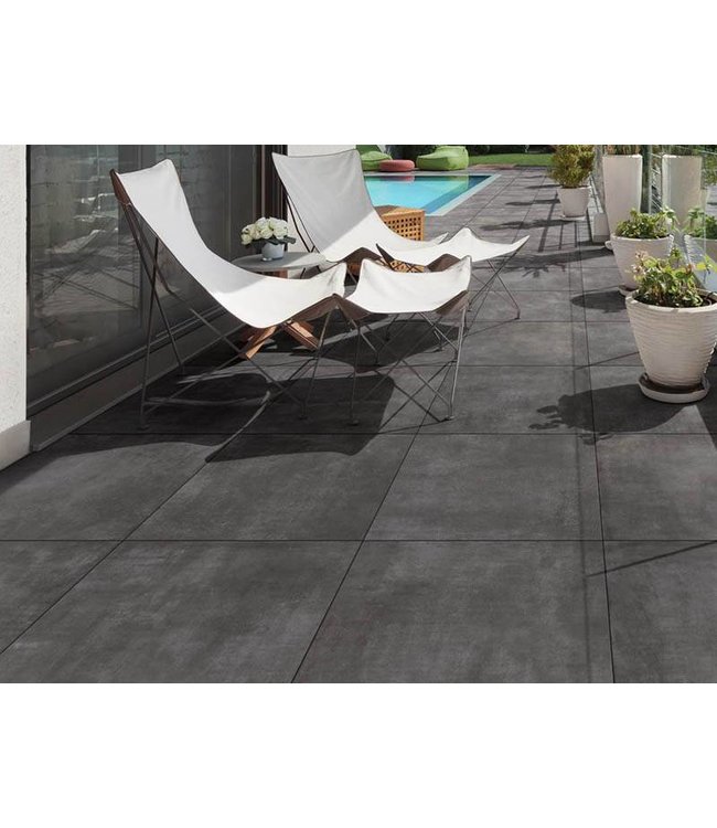 Geoceramica 80x80x4 cm Flow Black