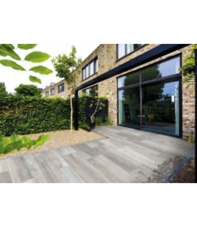 Geoceramica 120x30x4 cm Burrasca Wood Biloba Grey