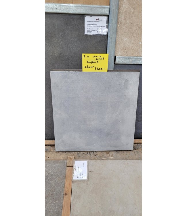 Partij 12.6m2 Unica Smoke 60x60x3cm E4