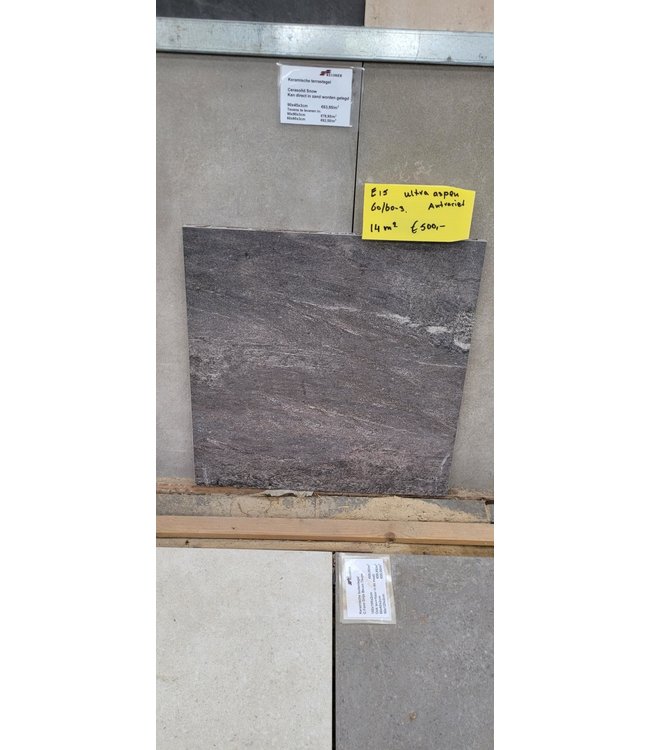 Partij 14m2 Ultra Aspen Antraciet 60x60x3cm E15