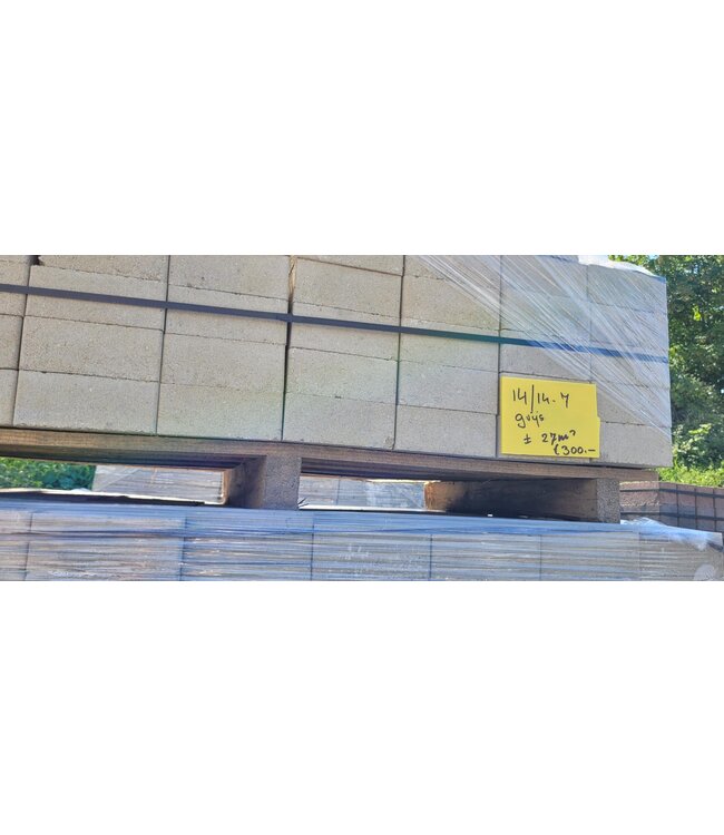 Partij ±27m2 Grijs 14x14x7cm