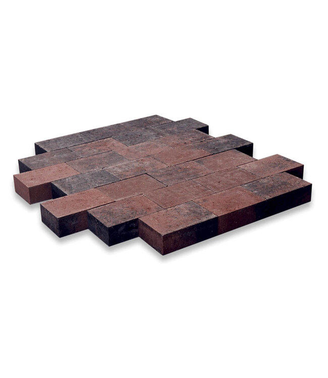 Betonsteen Rood/Zwart Strak