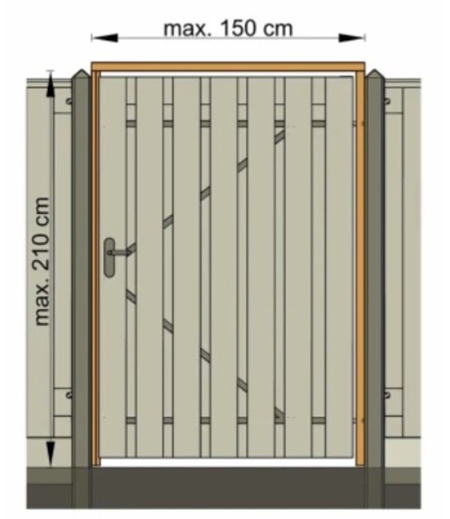 Tuindeurkozijn + aanslagligger zwart