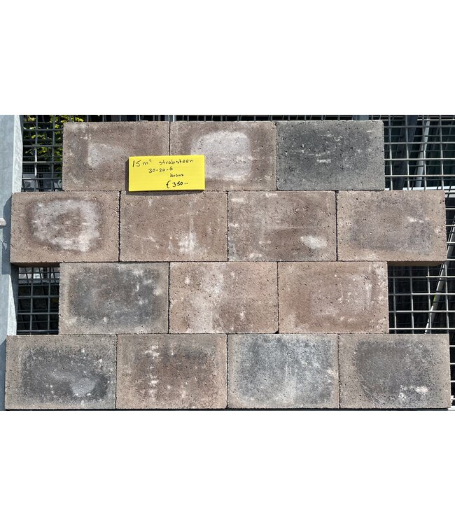 Partij 15 m² Straksteen Brons 30x20x6 cm